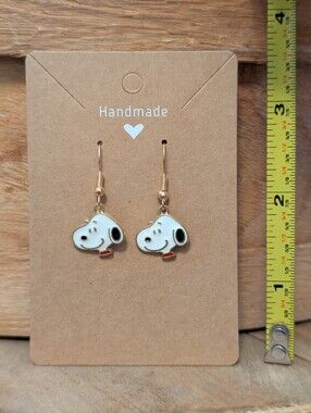 Peanuts Snoopy Enamel Metal Earrings NEW